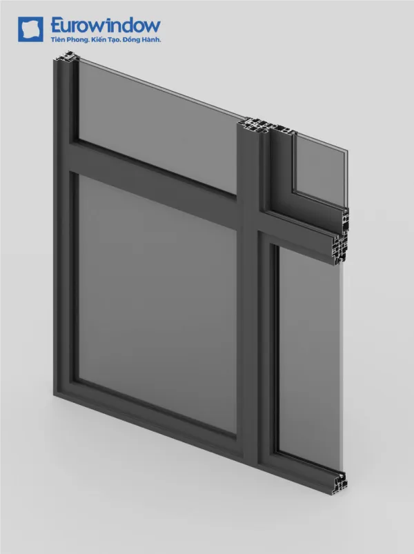 Profile nhôm 6063-T5 với kết cấu gia cường giúp cửa bền chắc và vận hành ổn định