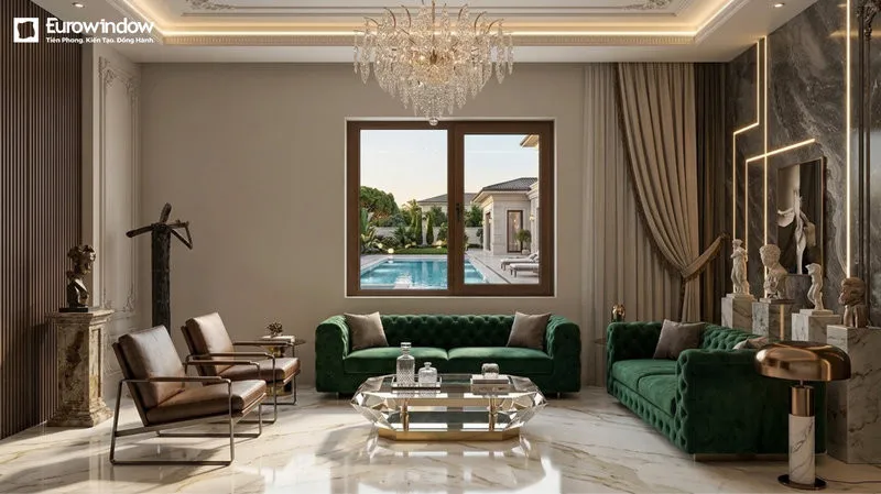 Thiết kế cửa sổ nhôm mở quay lật vừa tiện vệ sinh, vừa hỗ trợ thông thoáng nhẹ nhàng khi cần.
