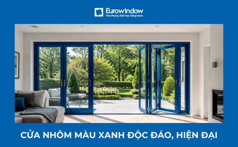 19+ mẫu cửa nhôm màu xanh sang trọng, thẩm mỹ cho công trình