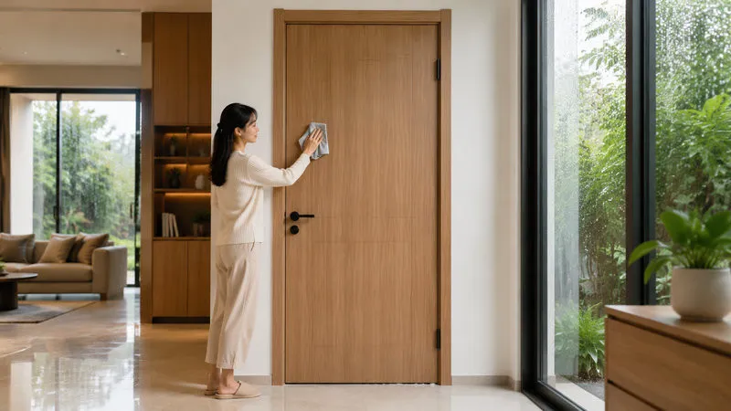 Bề mặt cửa gỗ công nghiệp chống nước dễ lau chùi và phù hợp với không gian có độ ẩm cao. (Nguồn: Internet)