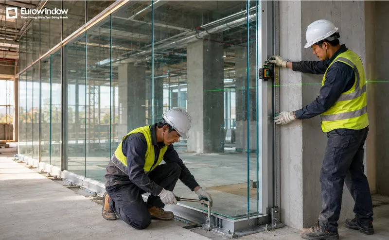 Cần kiểm tra hiện trạng tường, sàn và các vị trí liên kết để đánh giá khả năng chịu lực (Nguồn: Eurowindow)