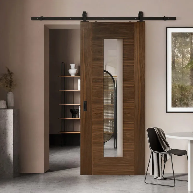 Cửa gỗ trượt treo phù hợp sử dụng để ngăn chia phòng khách và khu vực sinh hoạt (Nguồn: Internet)