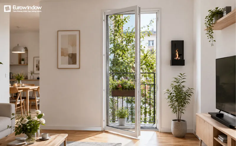 Cửa kính hộp cách âm cho chung cư giúp hạn chế tiếng ồn và duy trì không gian sáng thoáng (Nguồn: Eurowindow)