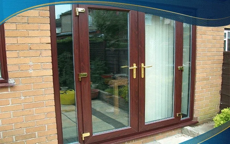 Cửa nhôm 4 cánh loại trượt quay vừa màu nâu