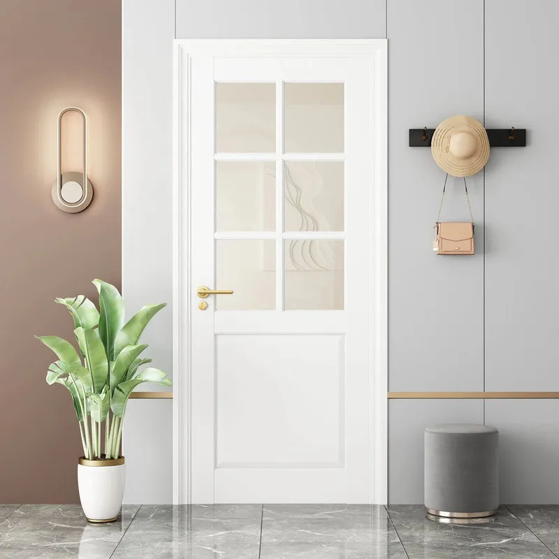 Cửa nhôm kính 1 cánh mở quay màu trắng sữa mang vẻ đẹp tinh tế cho phòng ngủ