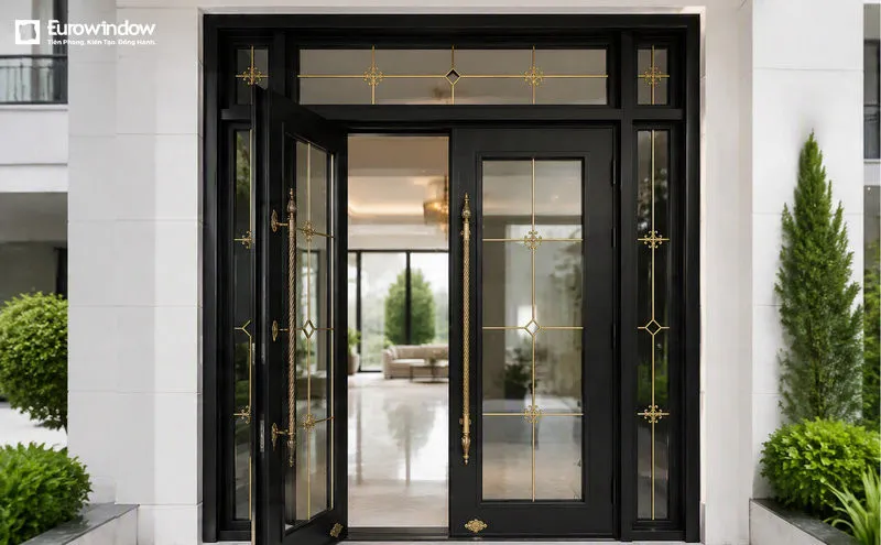 Cửa nhôm kính 2 cánh phù hợp với hội trường và phòng họp quy mô vừa (Nguồn: Eurowindow)