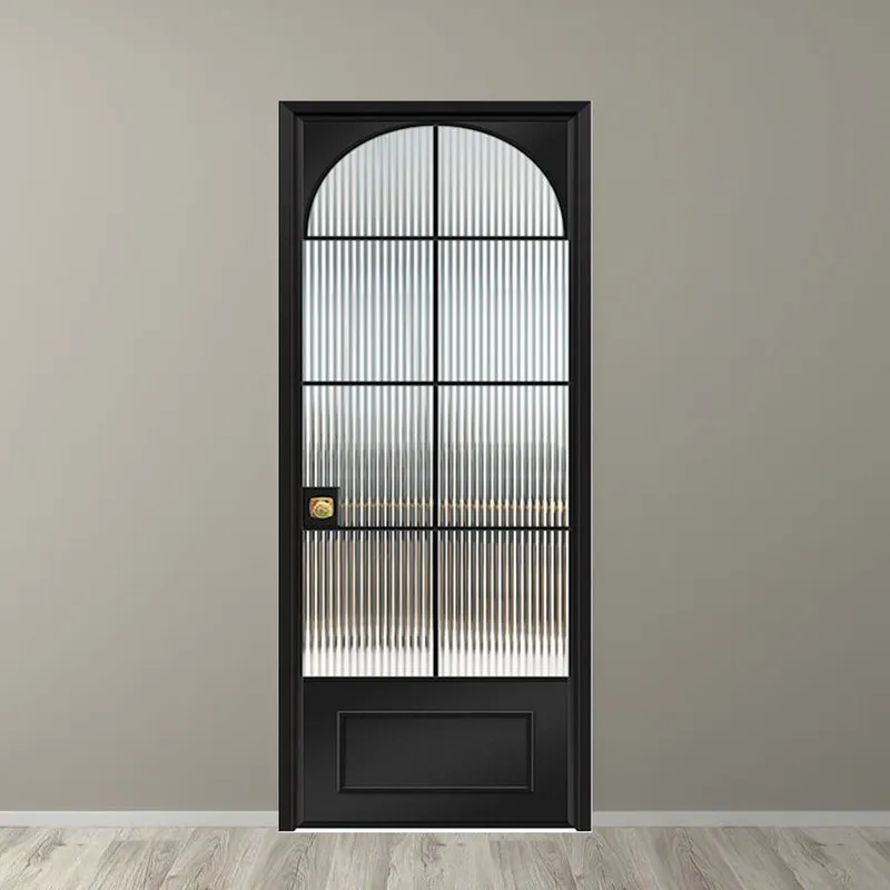 Cửa nhôm kính 3D 1 cánh tạo điểm nhấn trang trí cho không gian phòng ngủ