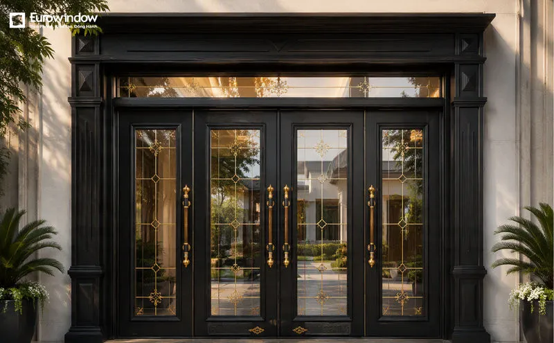 Cửa nhôm kính 4 cánh tạo lối đi rộng cho khu vực có đông người qua lại (Nguồn: Eurowindow)