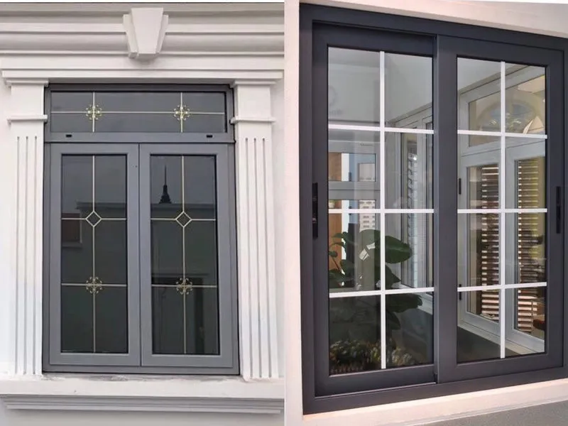 Cửa sổ kính hộp nan trang trí kết hợp vách kính giúp mở rộng tầm nhìn và tạo tổng thể đồng bộ (Nguồn: Internet)
