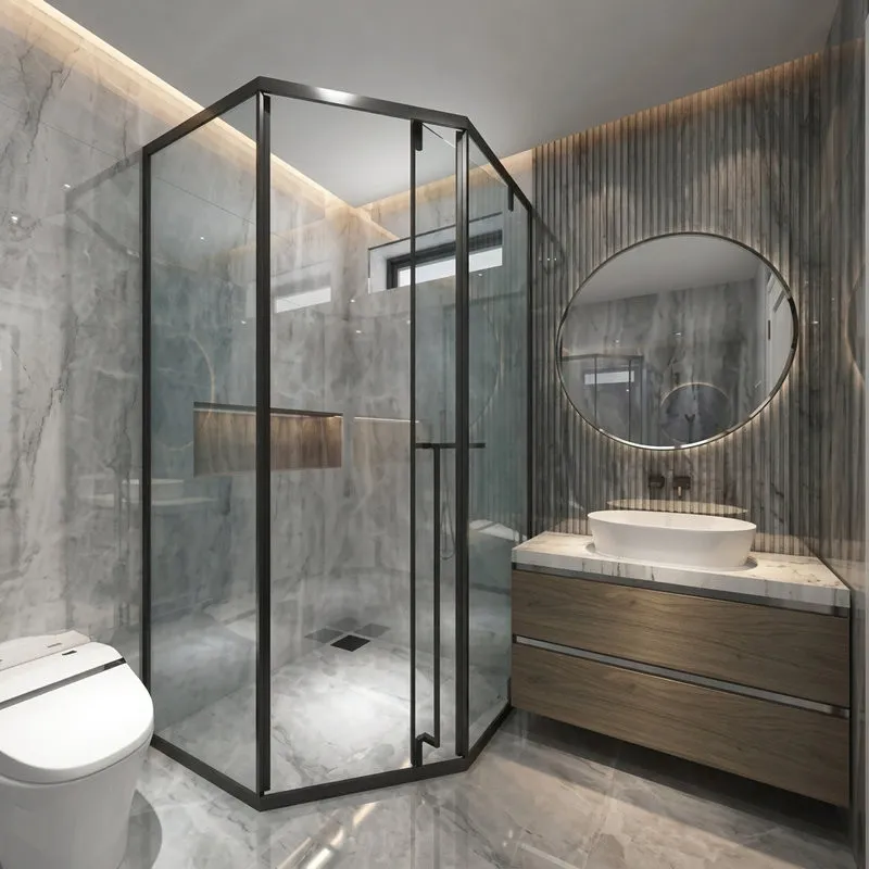 Eurowindow tempered glass shower cabin.