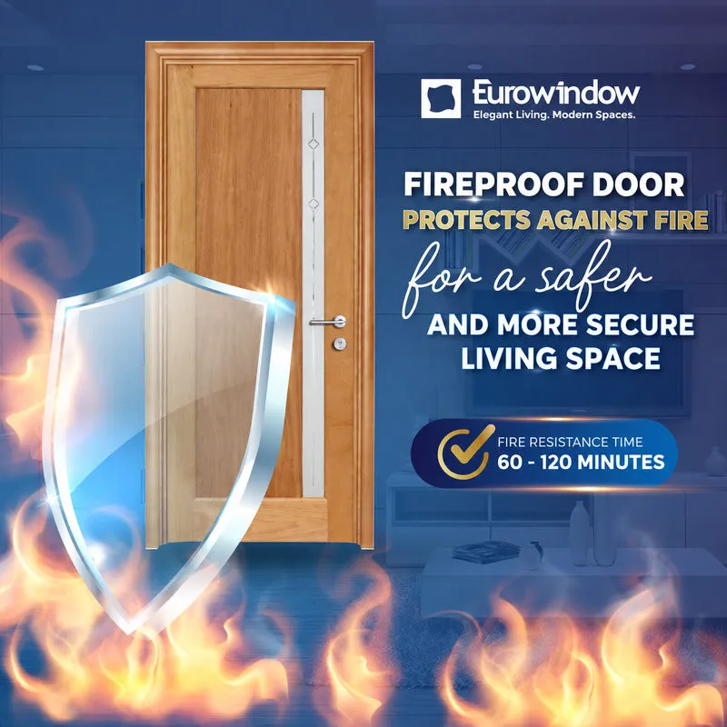 Fire-rated wooden doors are available with 60, 90 and 120 minutes fire-resistance ratings