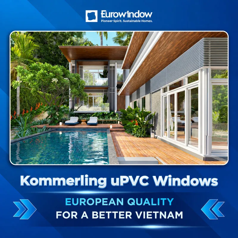 Kömmerling uPVC doors feature refined designs, superior sound and thermal insulation, excellent sealing performance, water resistance, and health safety.