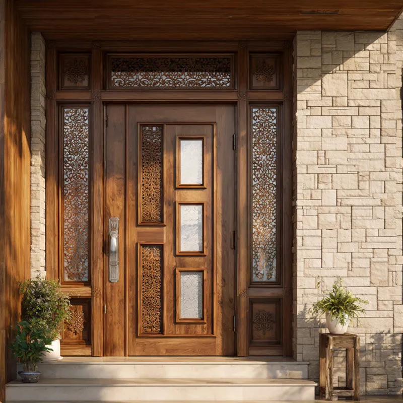 Mẫu cửa 4 cánh pano nổi phù hợp biệt thự, dinh thự và công trình kiến trúc cổ điển (Nguồn: Internet)