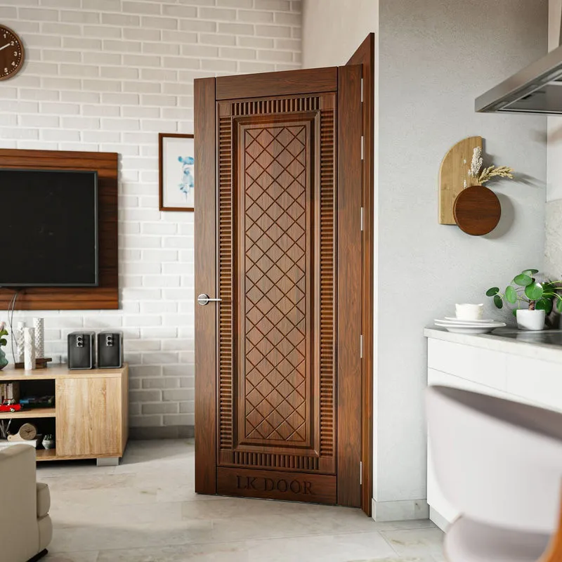 Mẫu cửa gỗ tự nhiên 1 cánh gỗ lim với kết cấu chắc chắn và màu gỗ sang trọng (Nguồn: Internet)