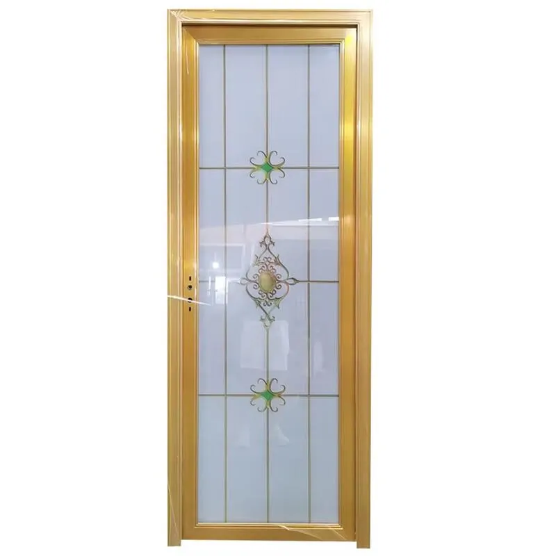 Mẫu cửa nhôm vàng đồng 1 cánh kết hợp kính tạo điểm nhấn sang trọng cho công trình (Nguồn: Internet)