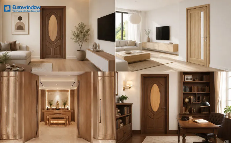 Những vị trí ứng dụng cửa gỗ cho không gian (Nguồn: Eurowindow)