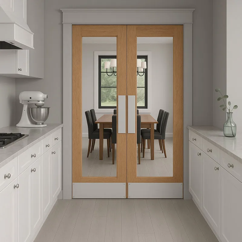 Thiết kế nan trang trí tô điểm giúp cửa tinh tế và sang trọng hơn.