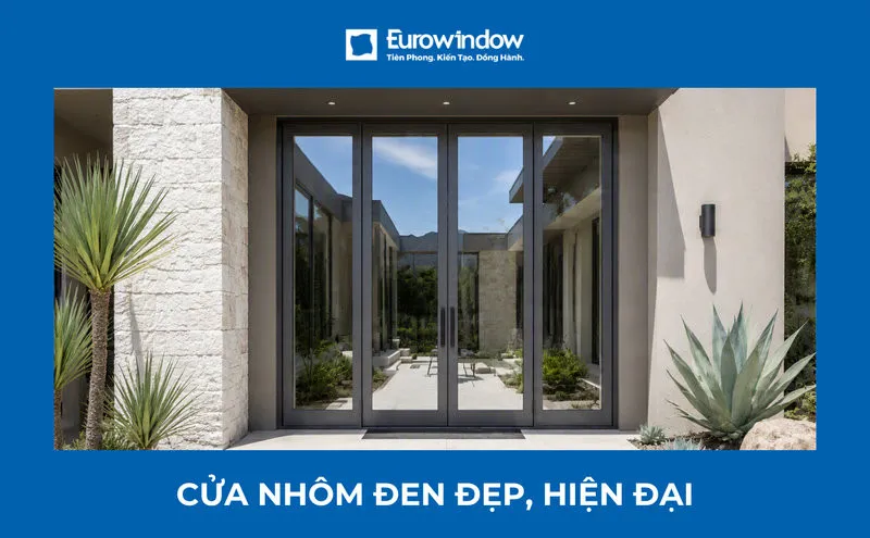 Top 50 mẫu cửa nhôm đen đẹp, hiện đại & sang trọng