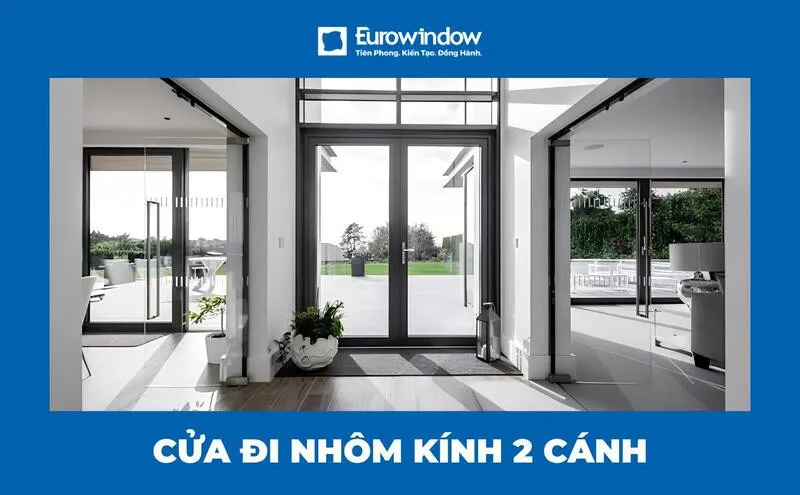 Cửa đi nhôm kính 2 cánh