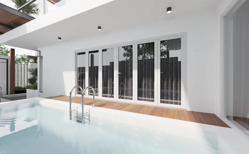 Cửa đi uPVC 6 cánh xếp trượt kín khít, cách âm cách nhiệt tốt
