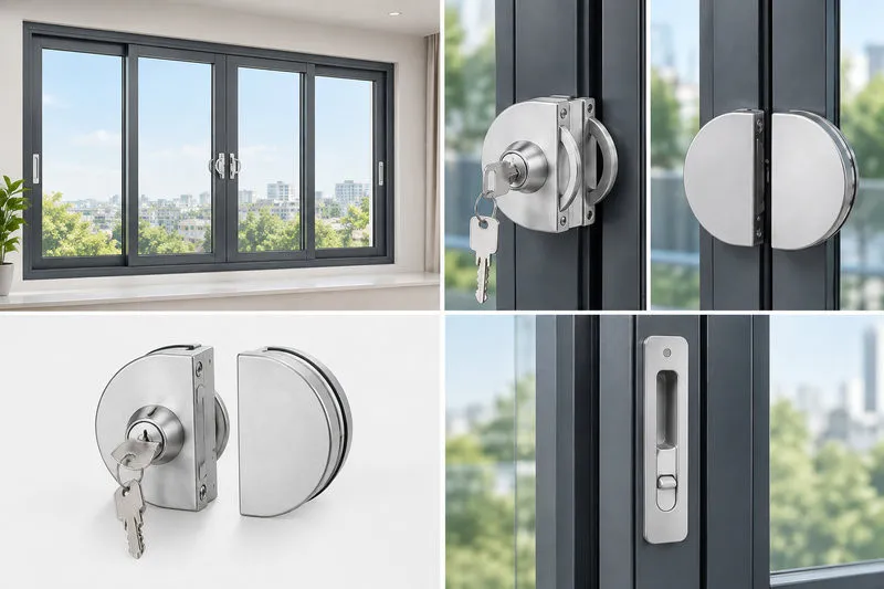 Cửa sổ mở trượt uPVC 4 cánh đa dạng lựa chọn khóa