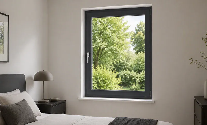 Cửa sổ uPVC 1 cánh mở quay ngoài chống đột nhập nhờ chốt đa điểm