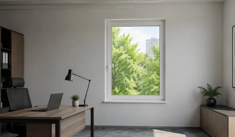 Cửa sổ uPVC 1 cánh mở quay ngoài kín khít, cách âm cách nhiệt cao