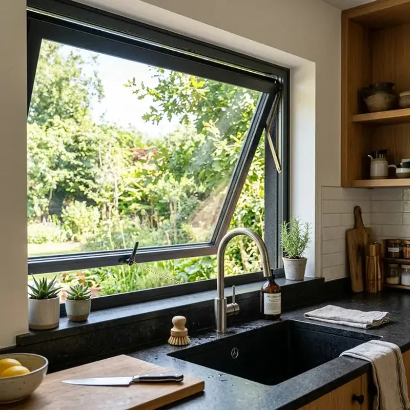 Cửa sổ uPVC mở hất kín khít, cách âm cách nhiệt tốt