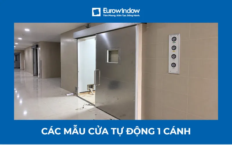 Mẫu cửa tự động 1 cánh đẹp, hiện đại