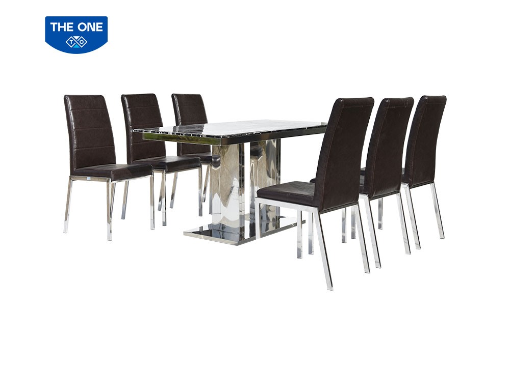 Bàn ghế ăn khung Inox