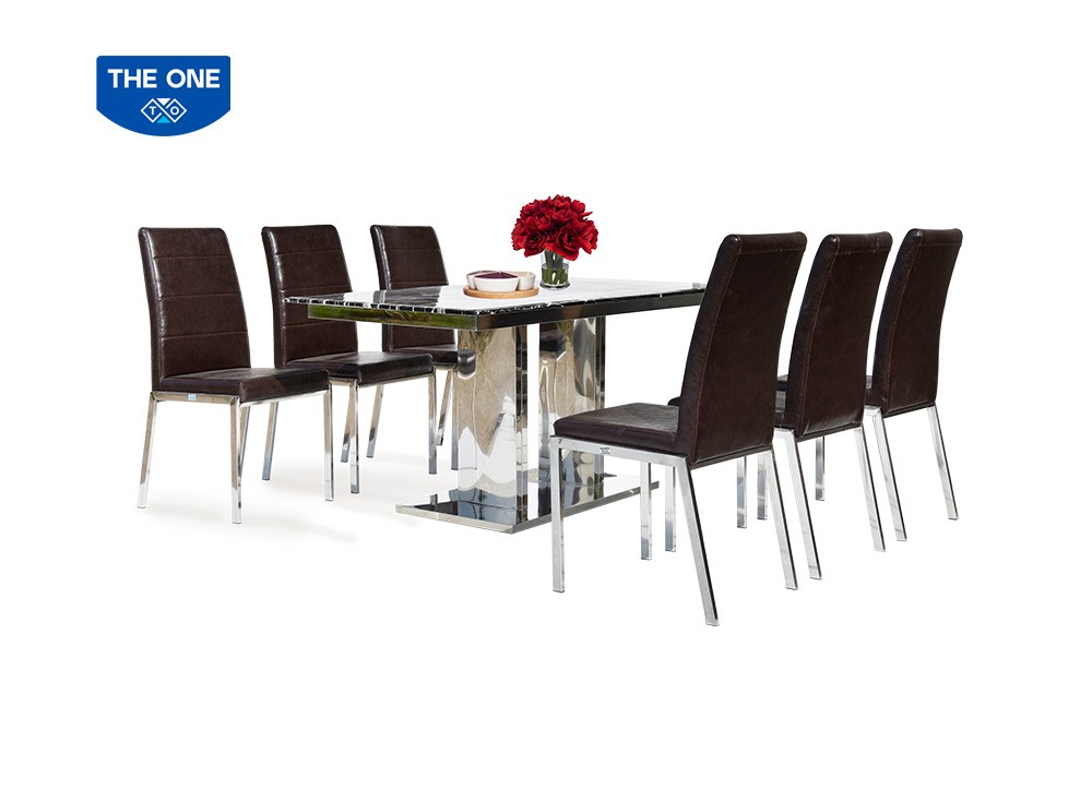 Bàn ghế ăn khung Inox