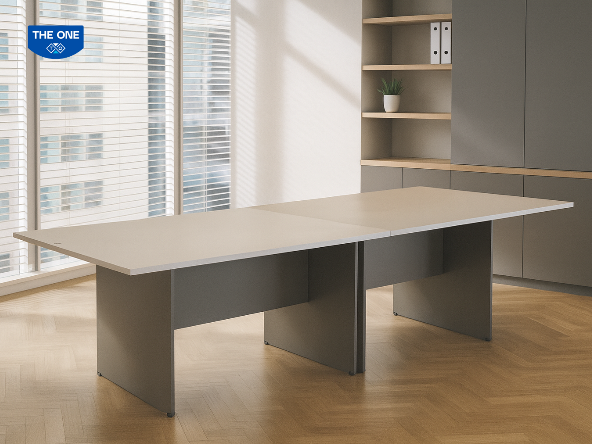 Bàn họp HPH3012CN - W3000 x D1200 x H750mm, màu M23/M24 (xám nhạt, xám đậm). (Nguồn: Internet)