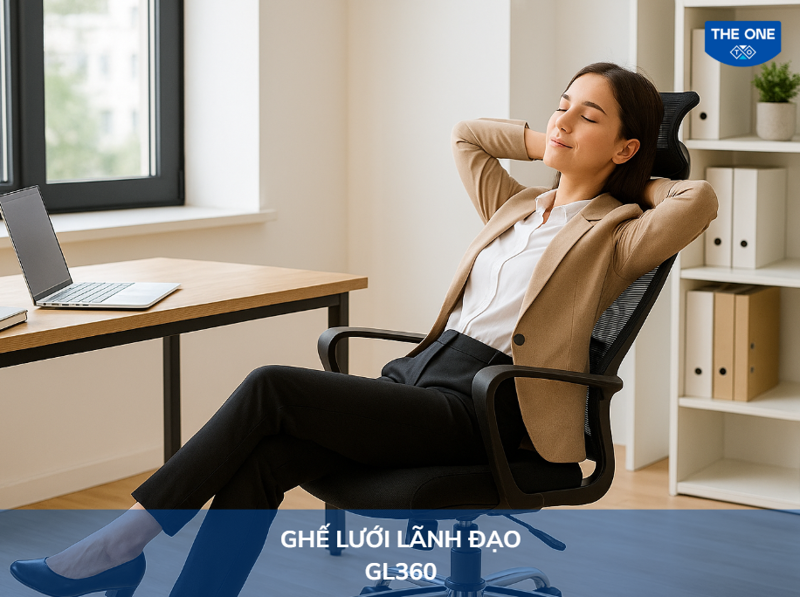Người dùng có thể dễ dàng điều chỉnh độ cao của ghế xoay văn phòng bằng cần gạt bên dưới mâm ghế