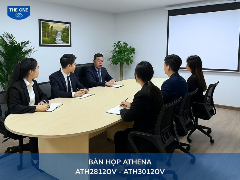 Mẫu bố trí phòng họp nhỏ, tối giản