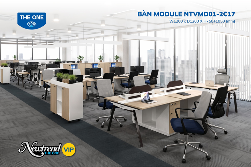 Mẫu bàn làm việc module sang trọng, hiện đại