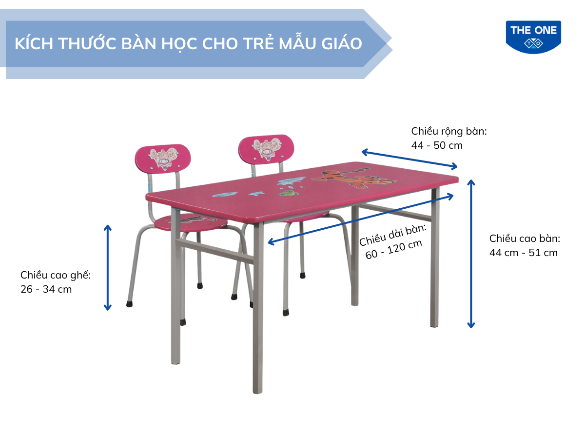 Kích thước bàn ghế phù hợp cho trẻ mẫu giáo