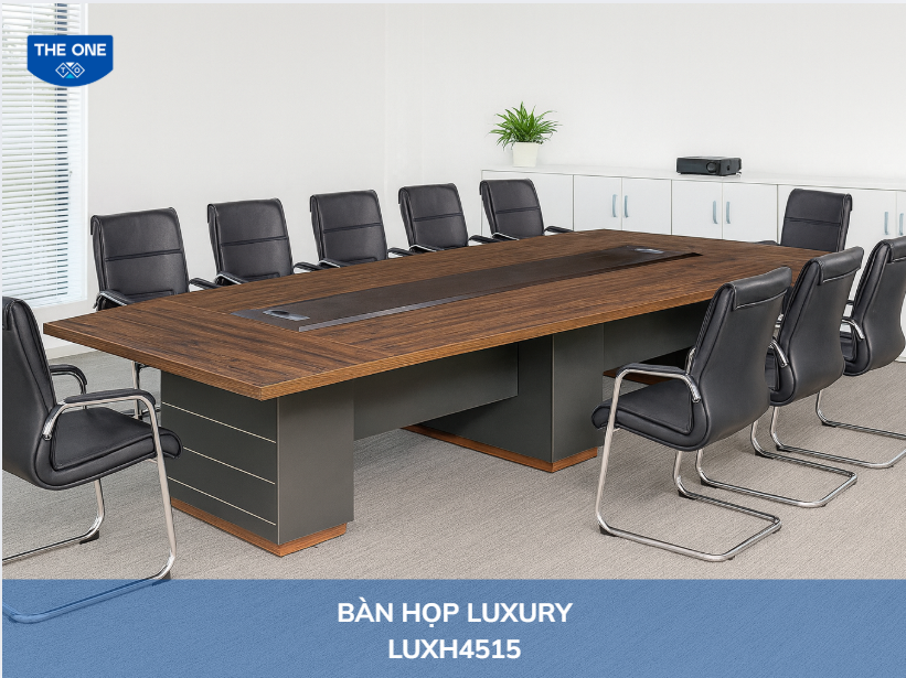 Mẫu bàn họp dài hình chữ nhật cho nhóm 12 - 14 người
