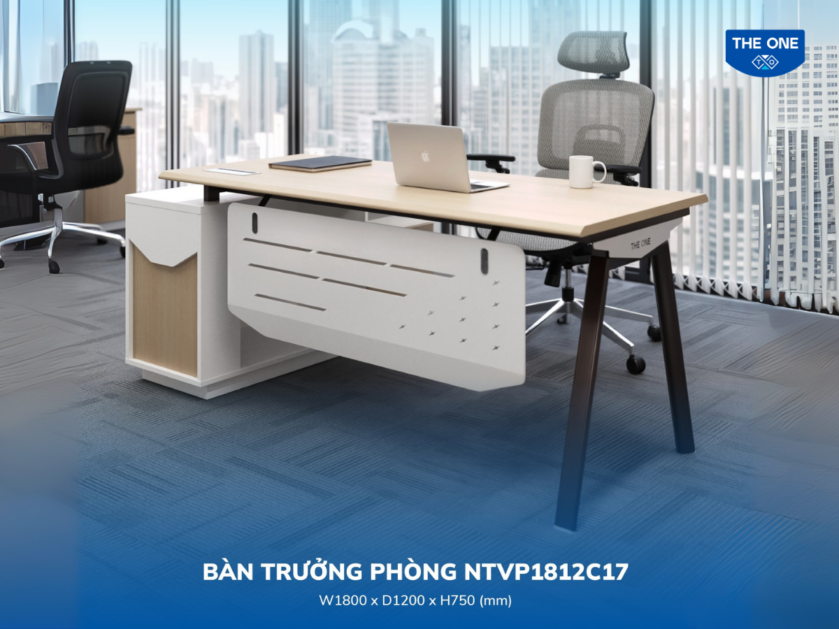 Bàn trưởng phòng cần diện tích rộng hơn bàn nhân viên để thể hiện sự chuyên nghiệp