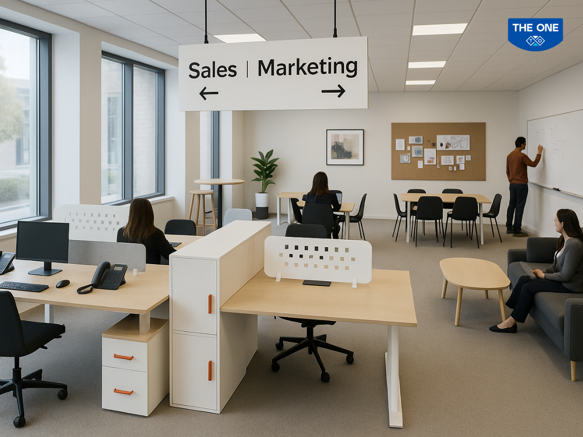 Bố trí các bộ phần liên quan gần nhau để thuận tiện cho việc trao đổi và họp nhóm