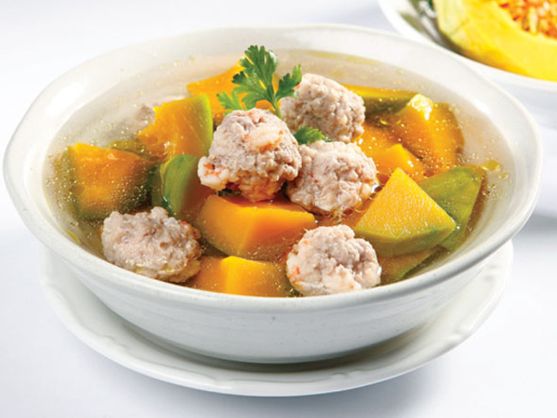 canh bí đỏ