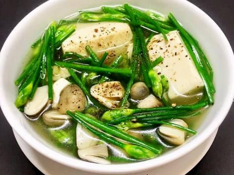 canh hẹ nấm thịt