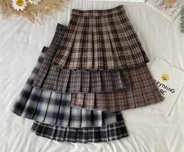 chân váy xòe dập ly