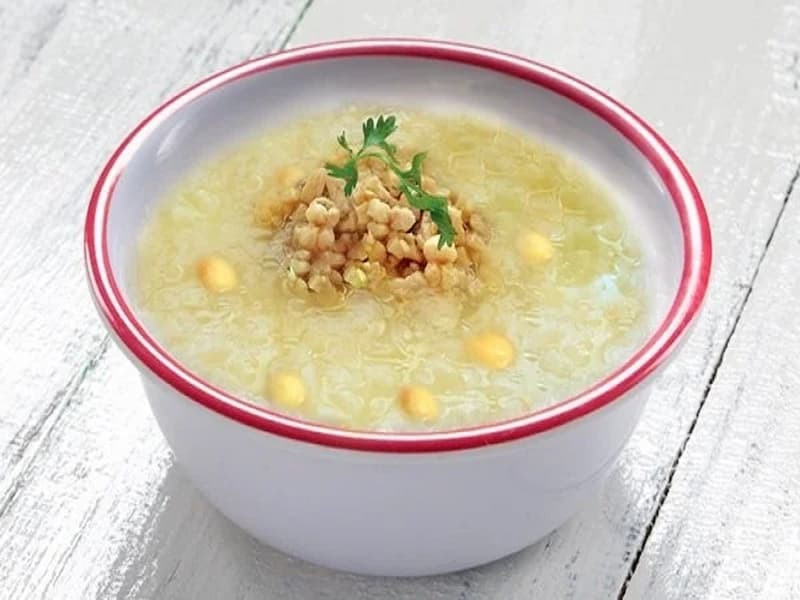 cháo thịt cho bé ăn dặm