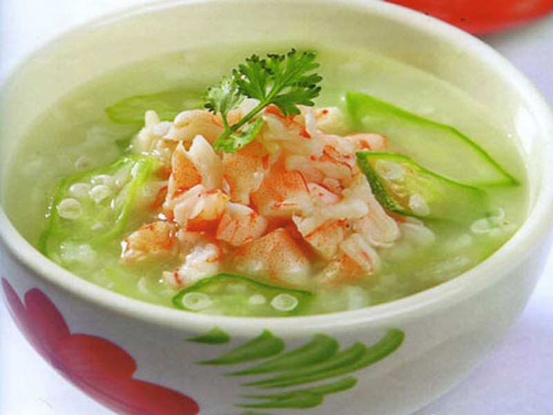 cháo tôm cho bé ăn dặm
