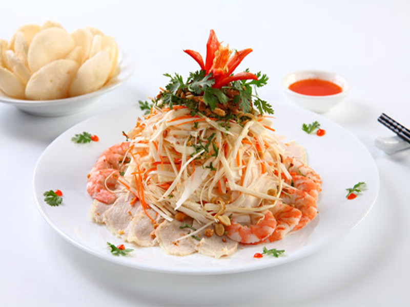 nộm tôm su hào