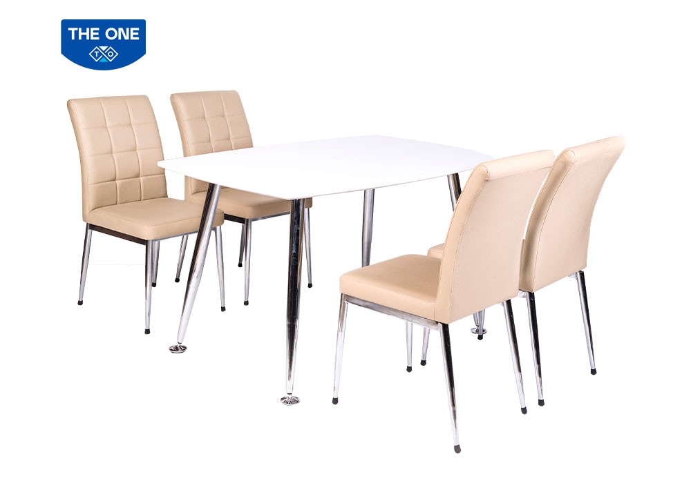 Bàn ghế ăn khung thép THE ONE B68  - G68 (sơn trắng)