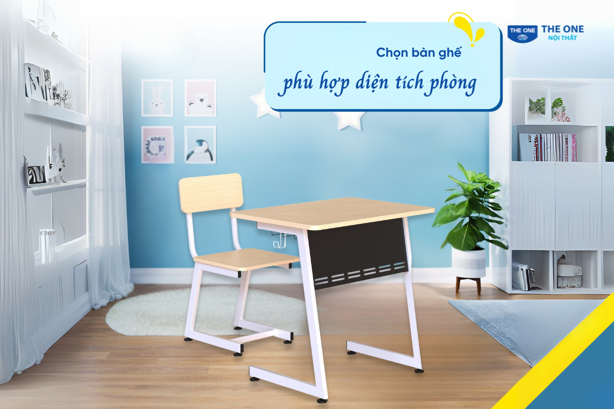 Bố mẹ nên đo đạc cẩn thận vị trí dự định đặt bàn học cho con để xác định kích thước sản phẩm phù hợp.