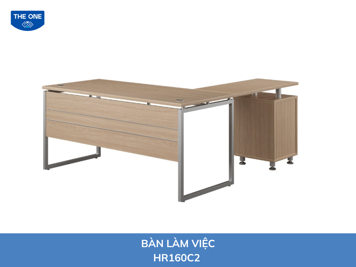 Bàn lãnh đạo kích thước: W1600 x D1700 x H750mm - Màu nâu vân gỗ