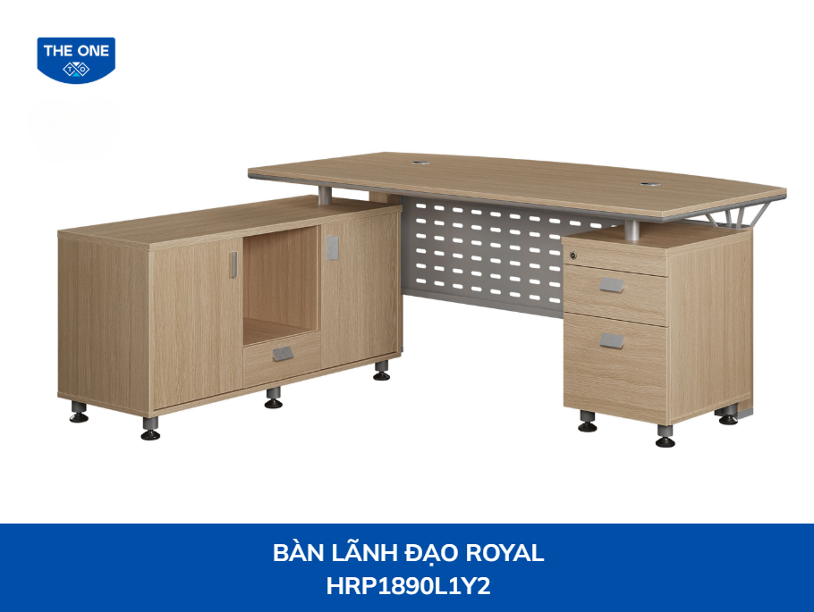Bàn lãnh đạo kích thước sản phẩm: W1800 x D1800 x H750mm - Màu M1/M2 (kem nhạt, vàng nhạt).