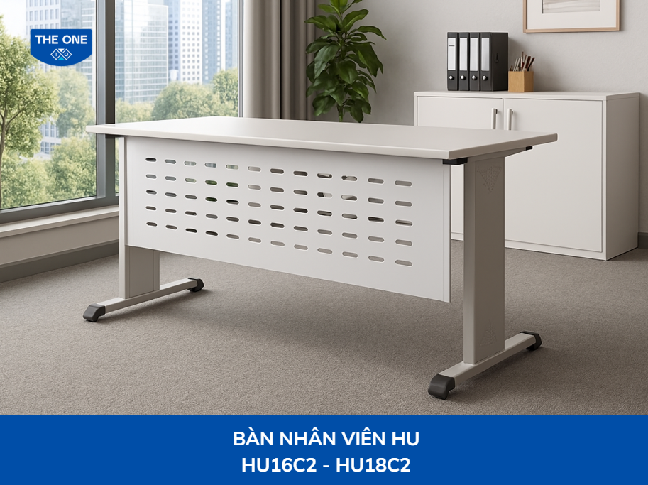 Bàn nhân viên kích thước: Rộng 1800 x Sâu 700 x Cao 750mm - Màu trắng.